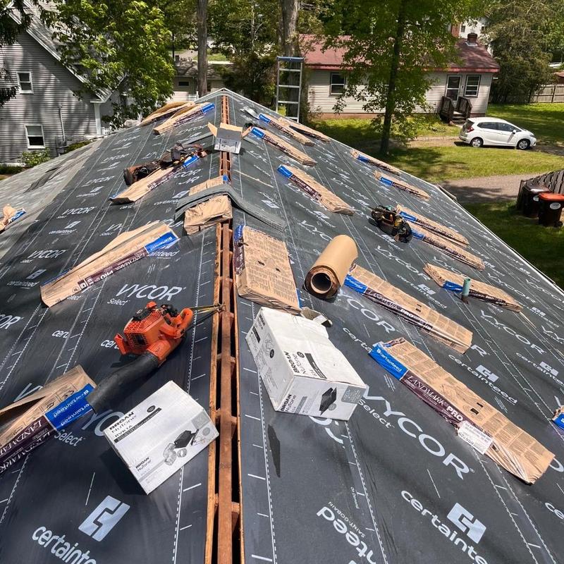Roof underlayment installation with starter shingles in Madison Roof underlayment installation with starter shingles in Madison