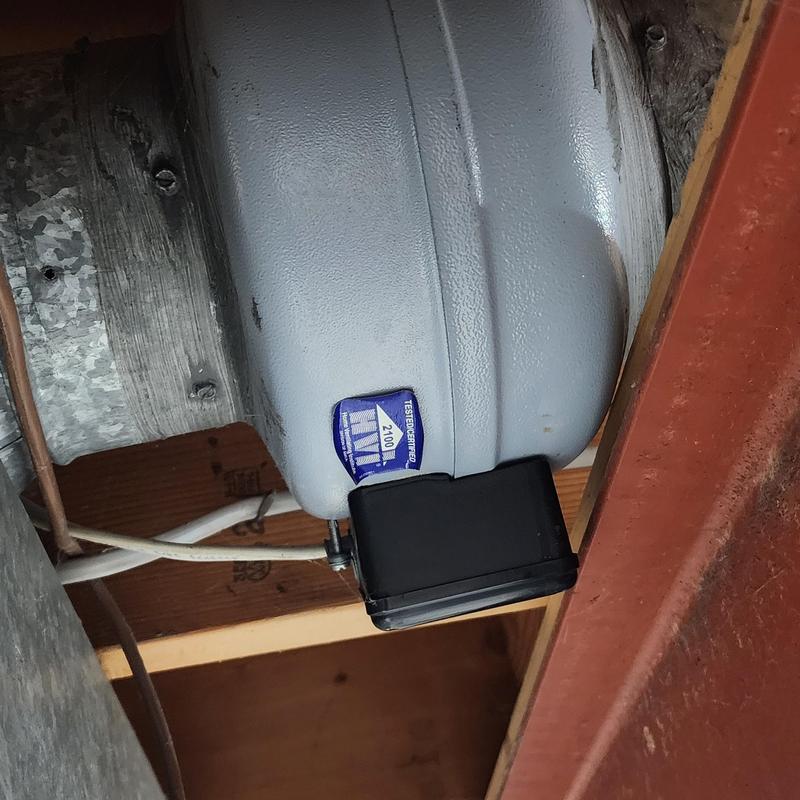 Booster fan on furnace in attic space