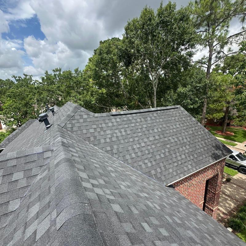 Tamko Titan XT Rustic black shingle roof with vents Tamko Titan XT Rustic black shingle roof with vents