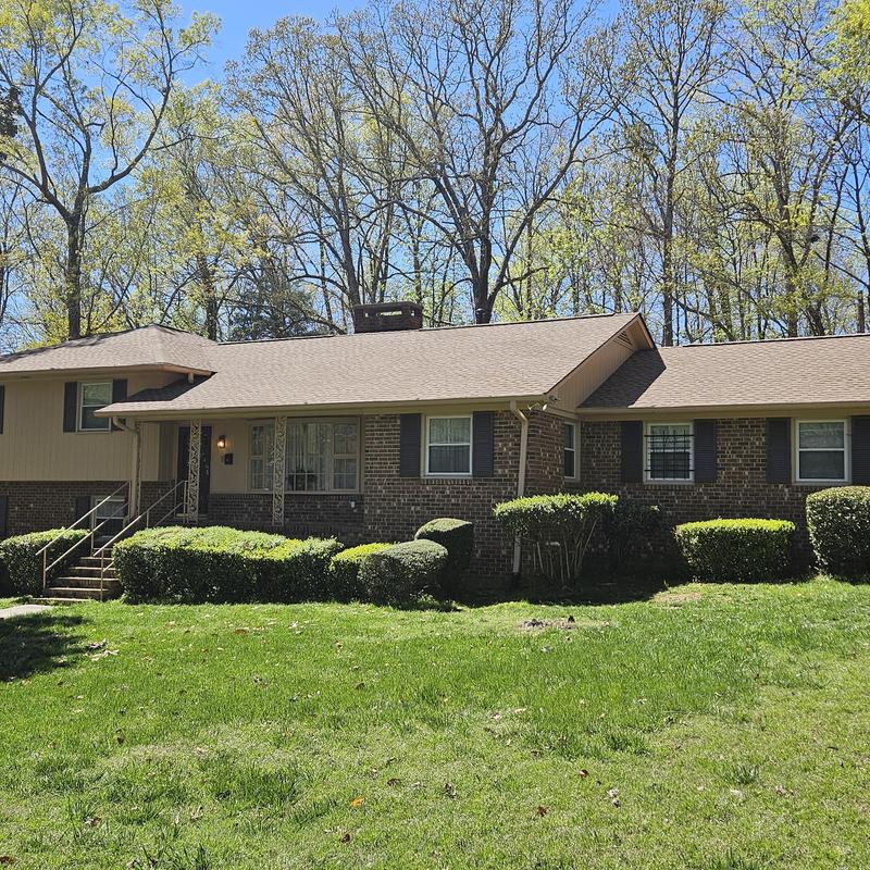 Asphalt shingle roof on brick ranch home Asphalt shingle roof on brick ranch home