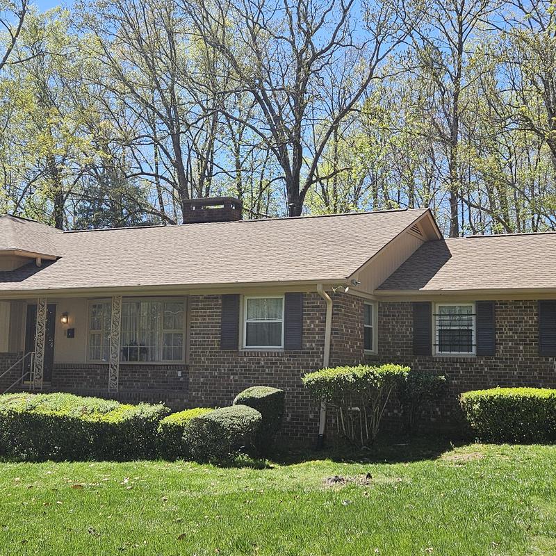 Asphalt shingle roof on brick ranch home Asphalt shingle roof on brick ranch home