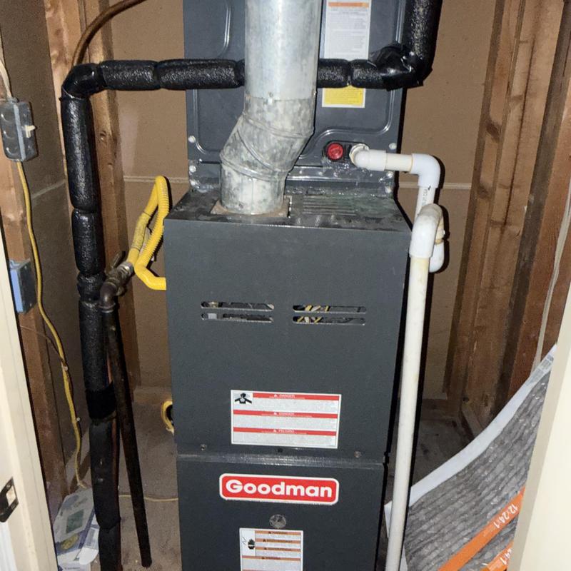 Goodman furnace with replaced capacitor and ductwork Goodman furnace with replaced capacitor and ductwork