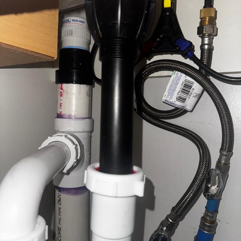 Bathroom faucet braided feed line and valve installation