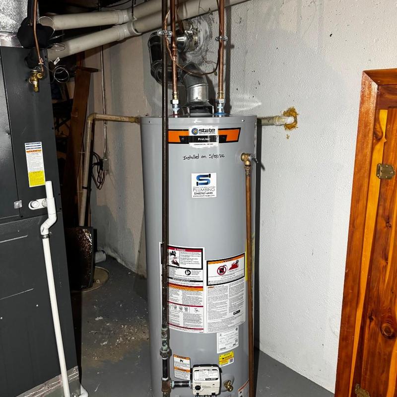 50-gallon State gas water heater with new fill valve