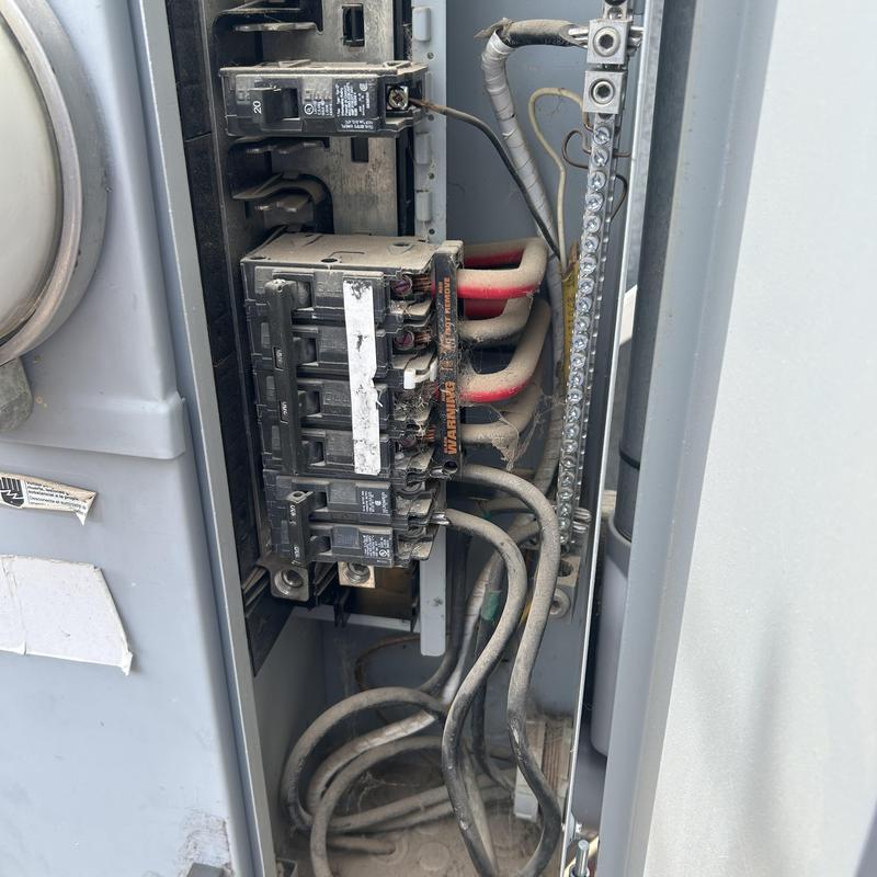 Electric panel with corroded breakers and wiring