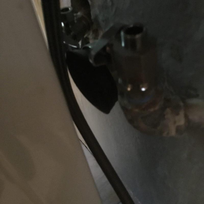 Pedestal sink drain pipe disconnected in crawl space