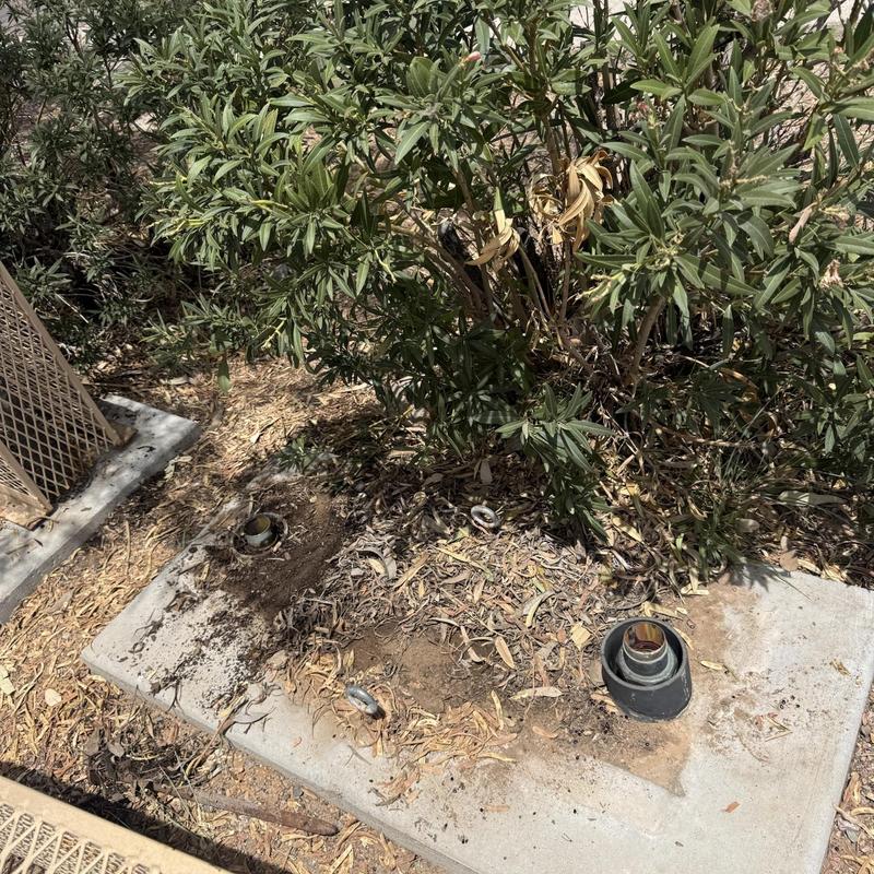 12 inch water line spot repair with angle stop access hole