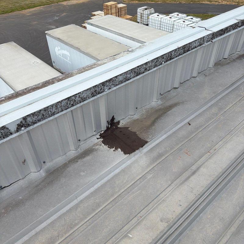 Standing seam metal roof leak at panel splice