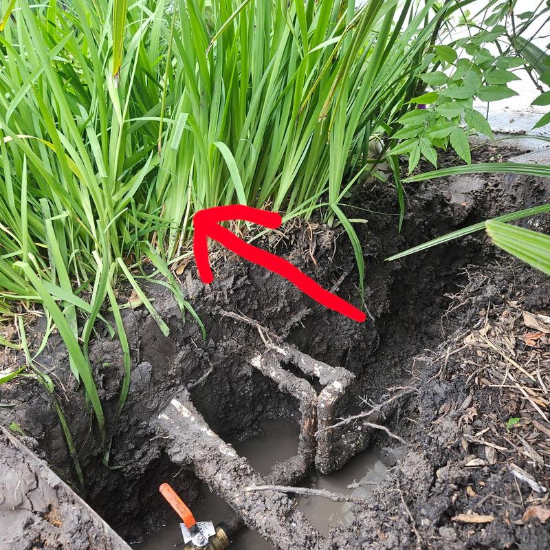PVC main feed line trench with valve box replacement
