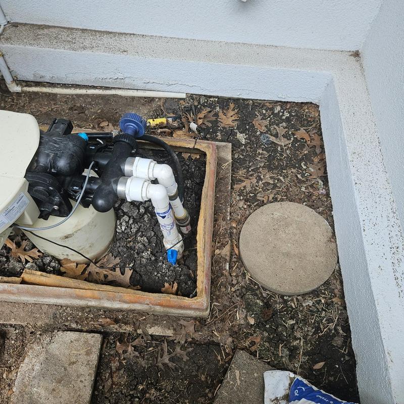 PVC main feed line and water softener valve box repair