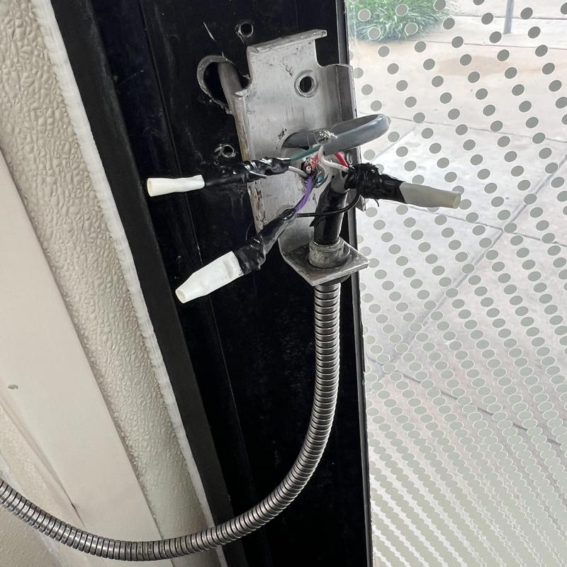 Keypad wiring repair on storefront door electrical conduit Keypad wiring repair on storefront door electrical conduit