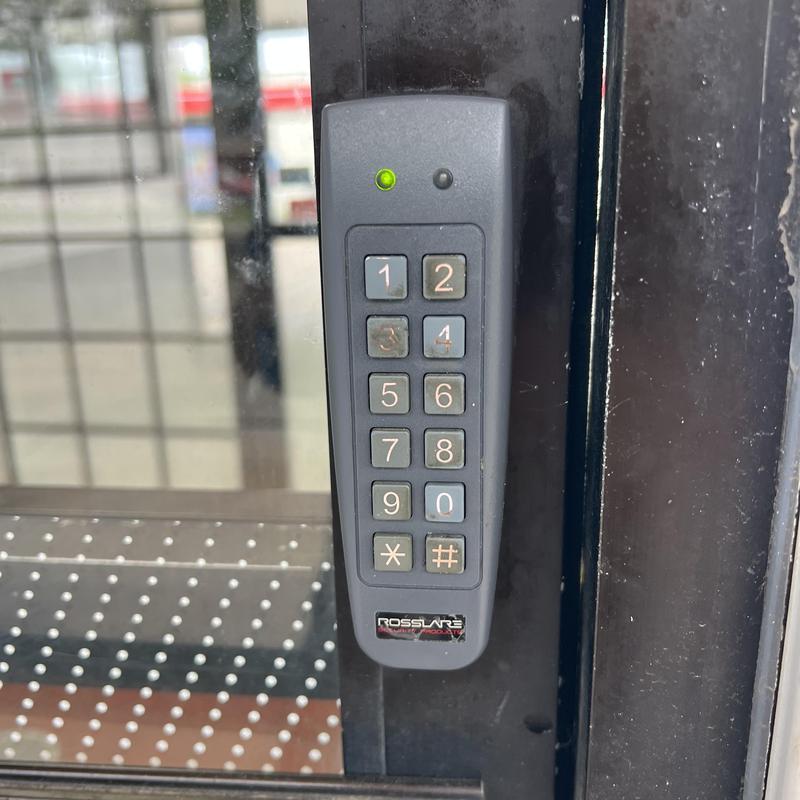 Keypad door lock with wiring repair on metal door Keypad door lock with wiring repair on metal door