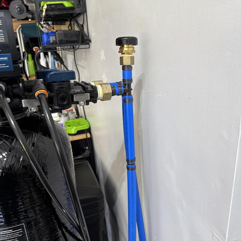 Vacuum breaker on blue water line for filtration system Vacuum breaker on blue water line for filtration system