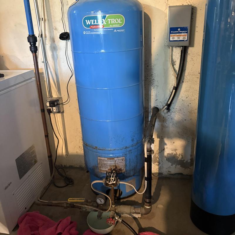 Well-X-Trol pressure tank with copper piping