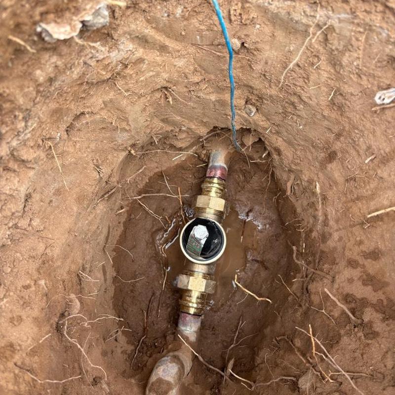 One inch pressure relief valve installed in ground with access box One inch pressure relief valve installed in ground with access box