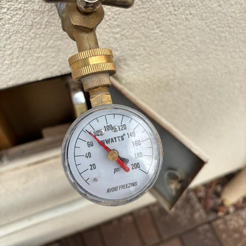 Pressure relief valve gauge showing 68 psi in San Tan Valley Pressure relief valve gauge showing 68 psi in San Tan Valley