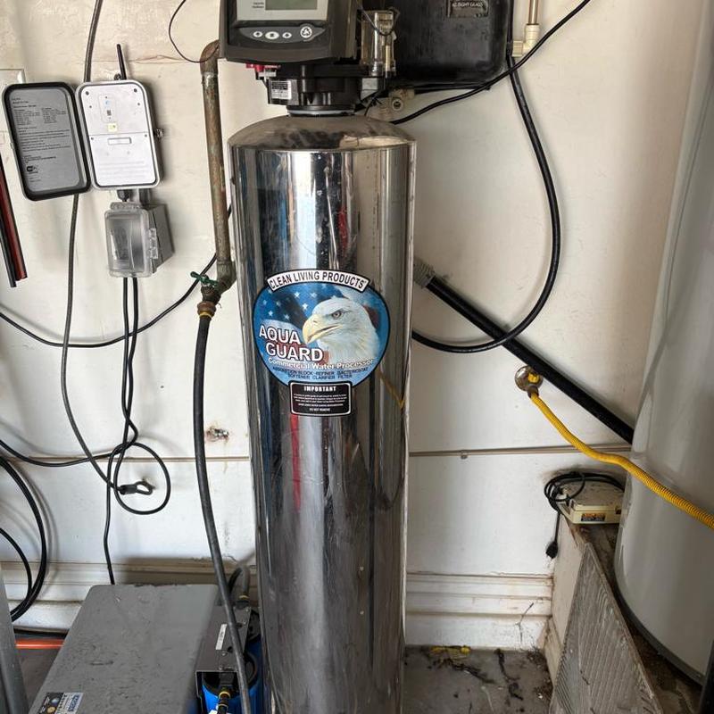 Water softener system with digital control installed Water softener system with digital control installed