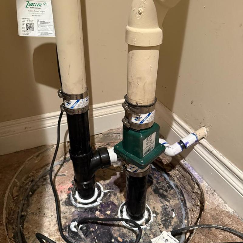 Zoeller sump pump with new check valve installation Zoeller sump pump with new check valve installation