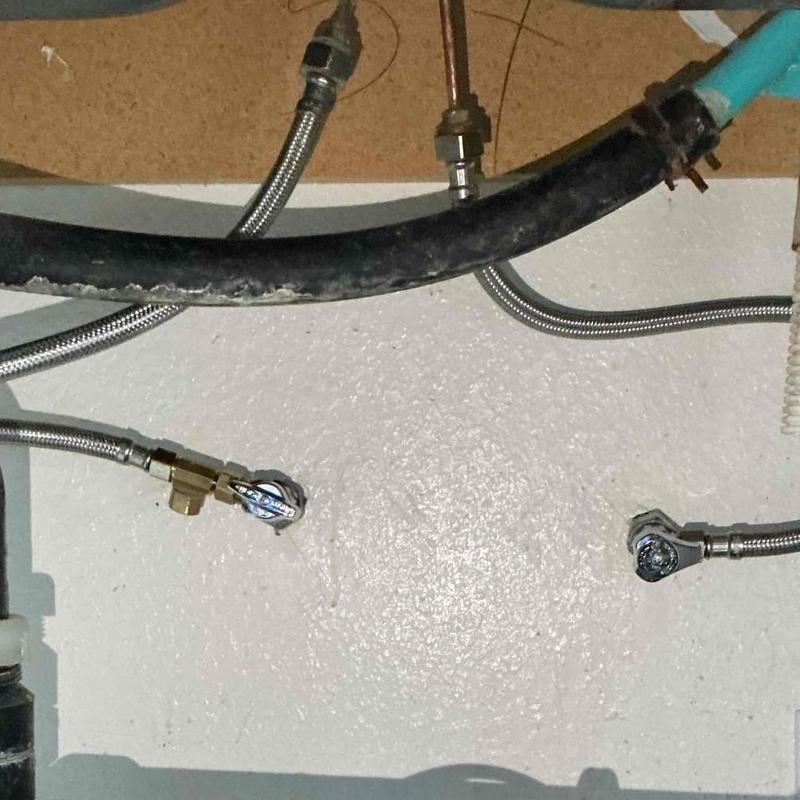 Quarter-turn shut-off valve installation under sink