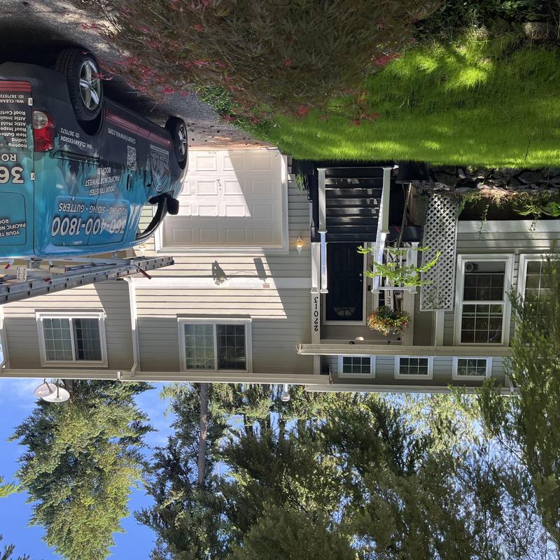 House siding and roof inspection with company van House siding and roof inspection with company van