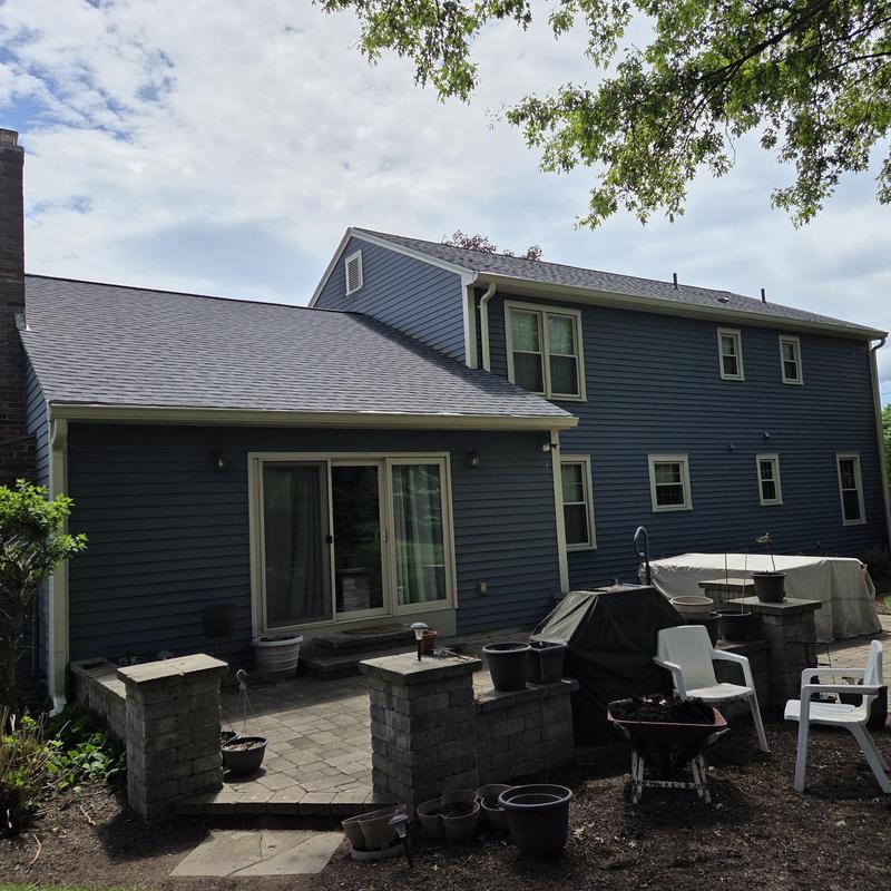 Asphalt shingle roof on two-story home in Cromwell CT Asphalt shingle roof on two-story home in Cromwell CT