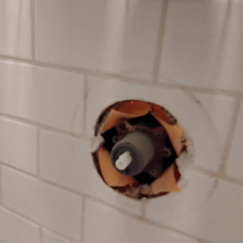 Price Fisher single-handle shower valve installation hole