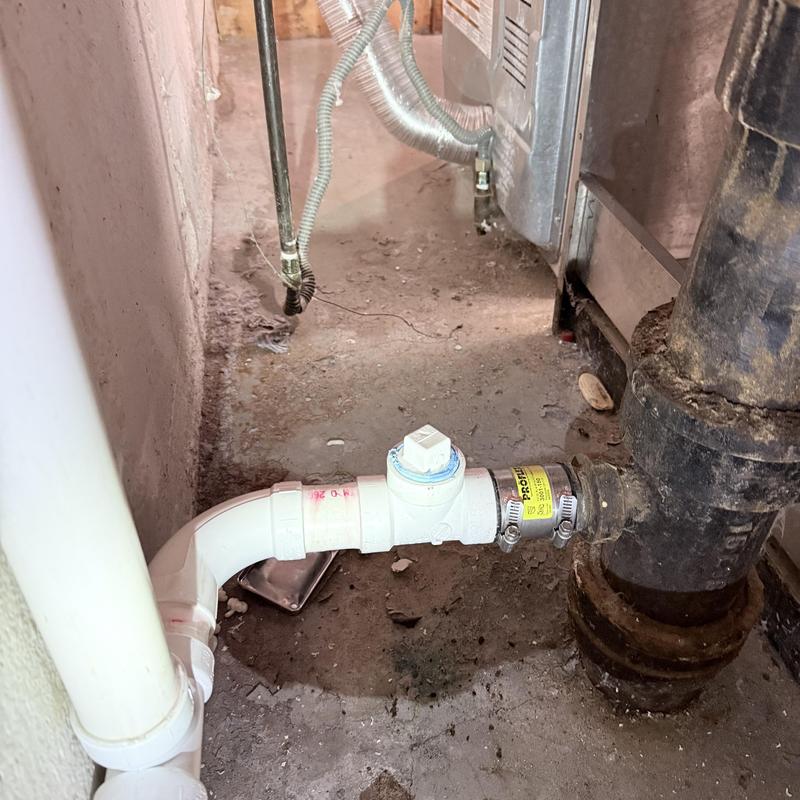 Laundry drain pipe with new trap and clamp connection