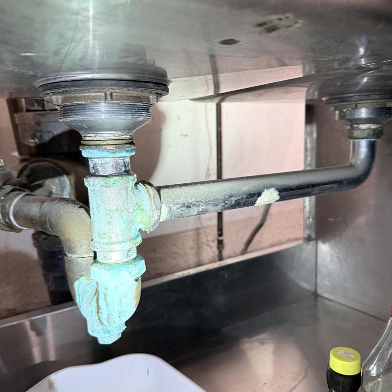 Laundry sink drain and trap with replaced pipes