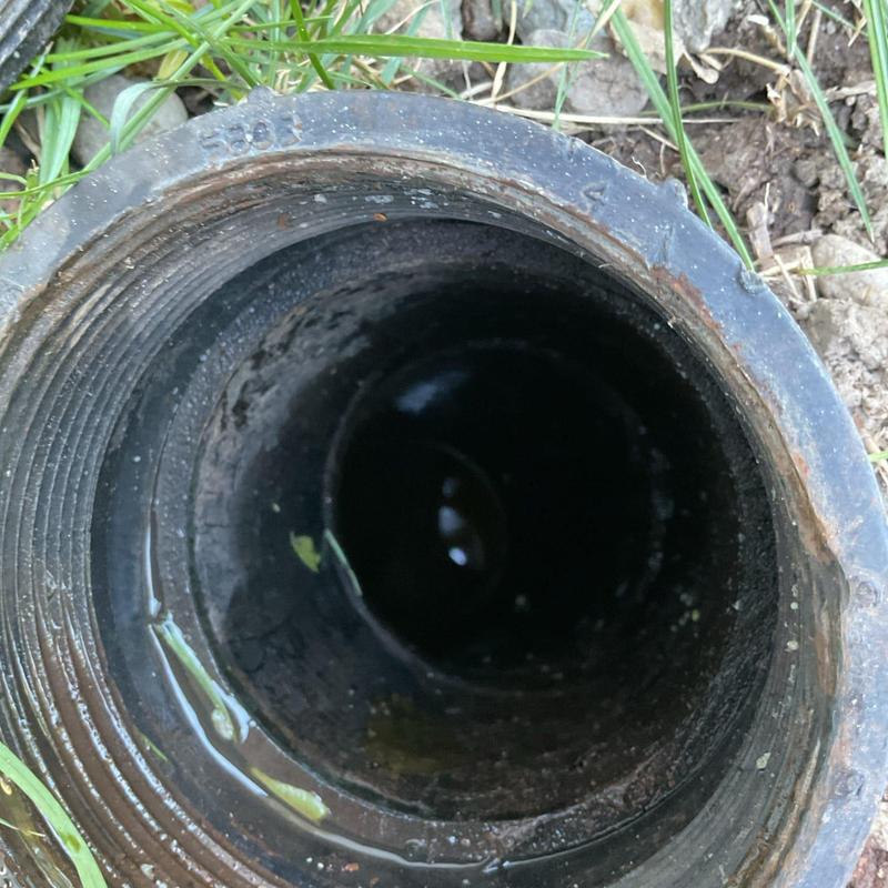 Sewer cleanout holding water with mainline backup