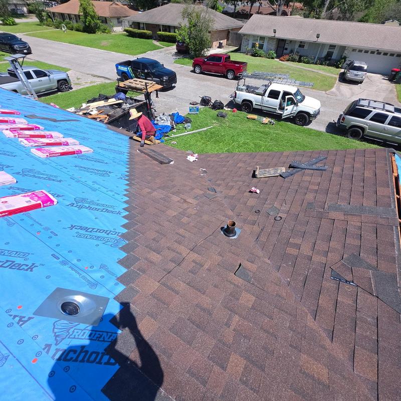 Owens Corning Brownwood roof replacement in progress