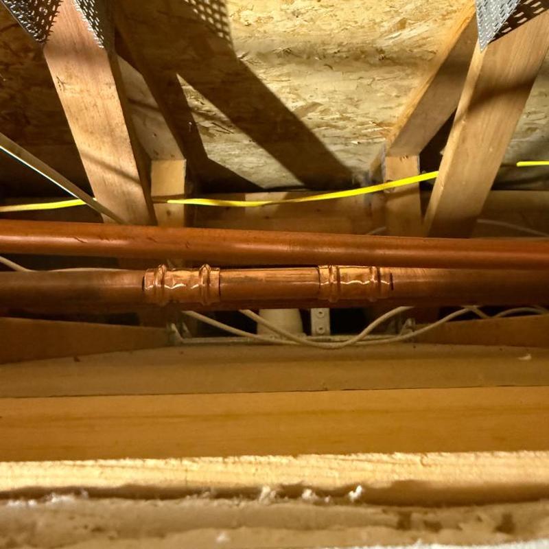 Copper water supply pipes with new soldered joint