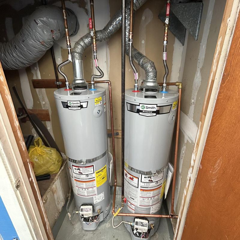 Water heater replacement with new A.O. Smith units