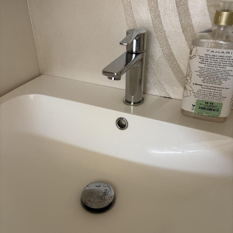 Bathroom sink faucet and drain installation testing