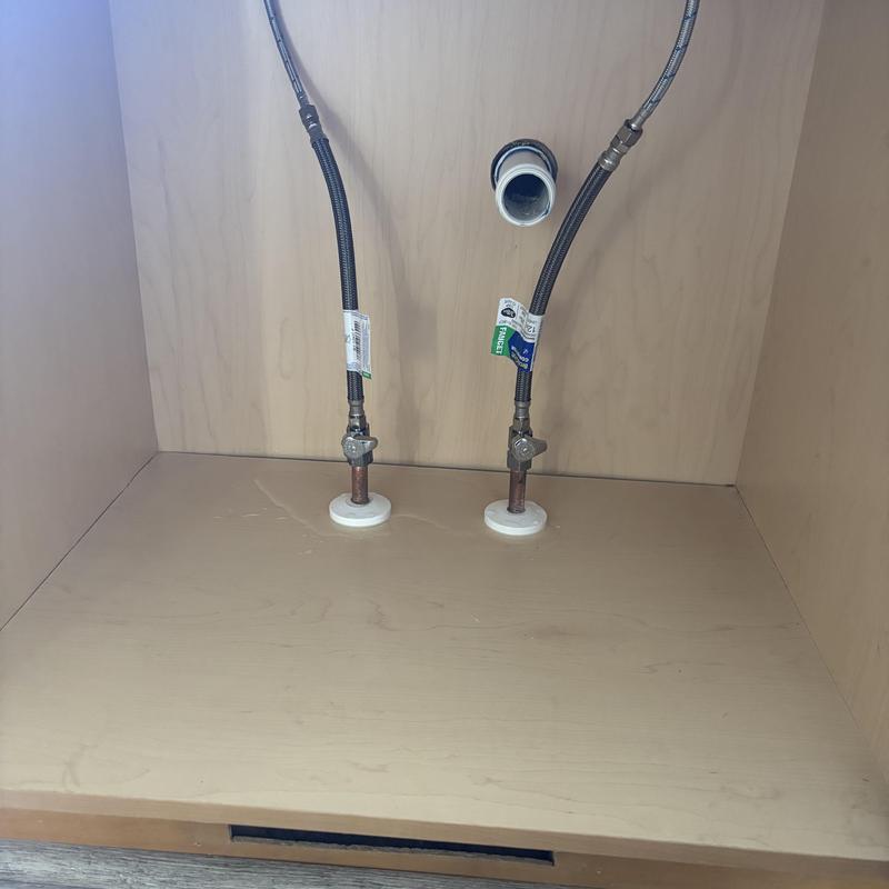 Angle stop valves installation under bathroom sink