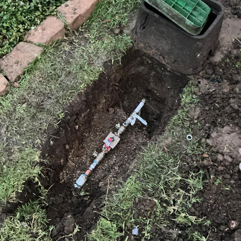 1 inch double check valve and ball valve installation at meter