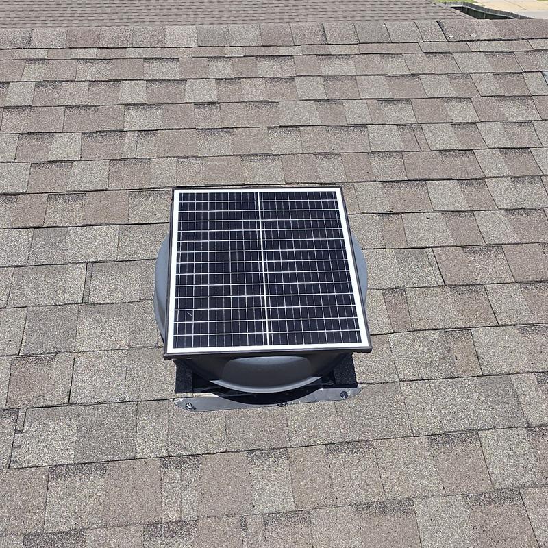 Solar vent on asphalt shingle roof in Baytown, TX Solar vent on asphalt shingle roof in Baytown, TX