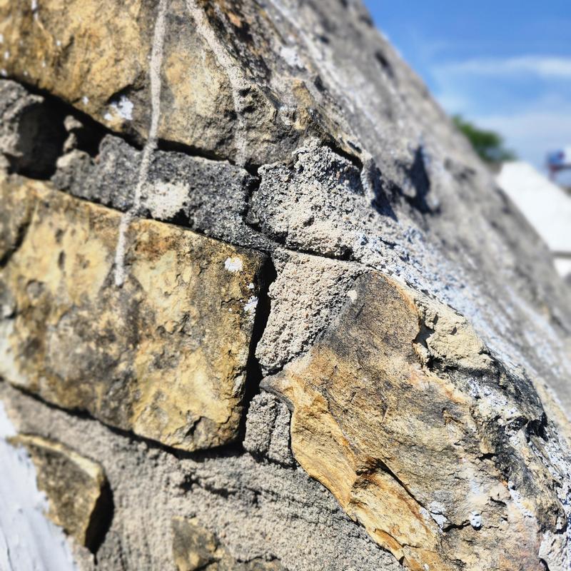 Sandstone wall cracks causing water infiltration Sandstone wall cracks causing water infiltration