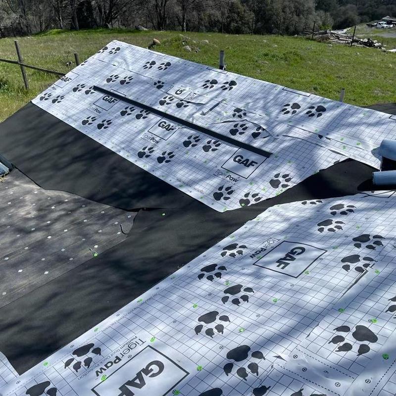 GAF roofing underlayment installation on home roof
