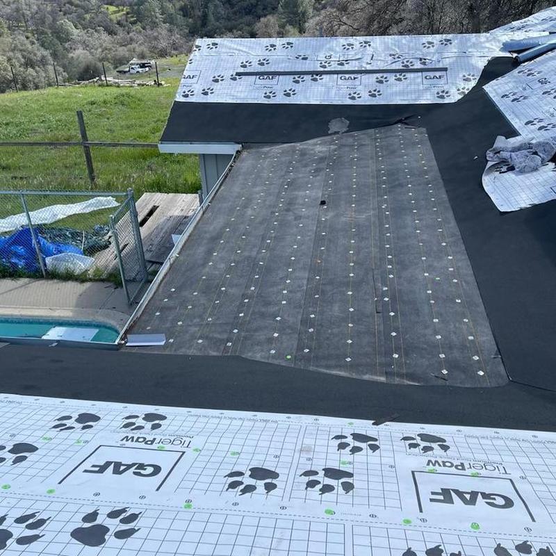GAF underlayment installation on asphalt roof