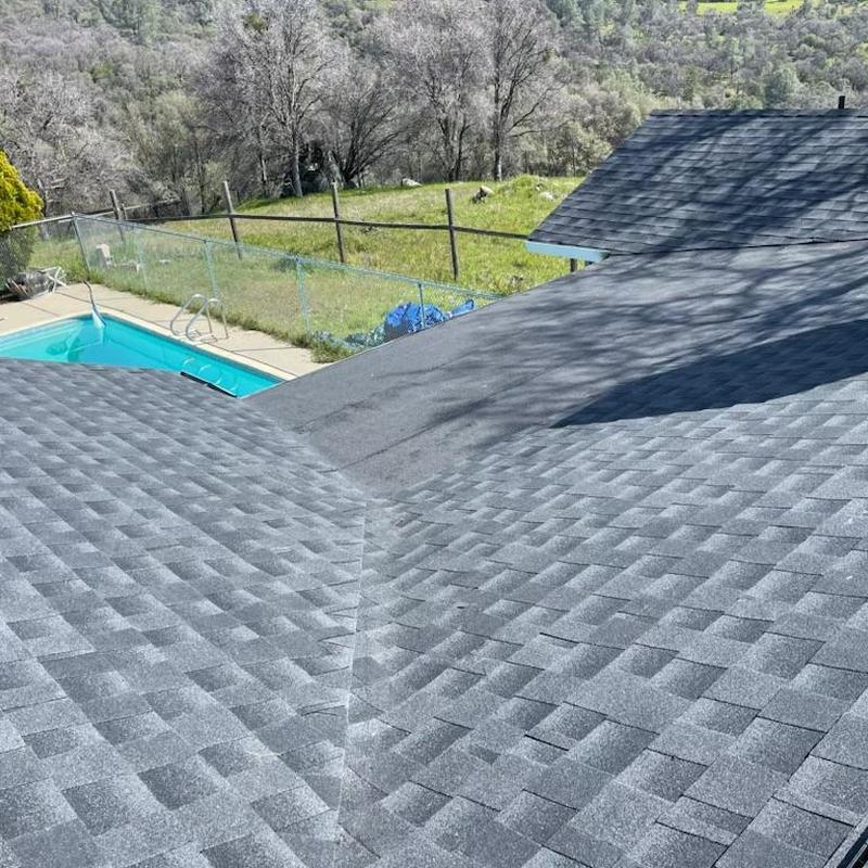 GAF lifetime asphalt roof installation with valley detail