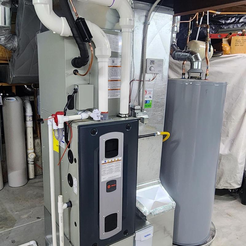 Trane S9V2-VS furnace with PVC vent pipes Trane S9V2-VS furnace with PVC vent pipes