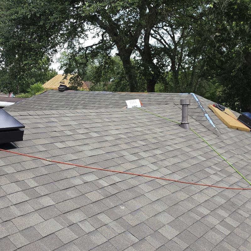 Owens Corning Driftwood shingles with solar vent fans