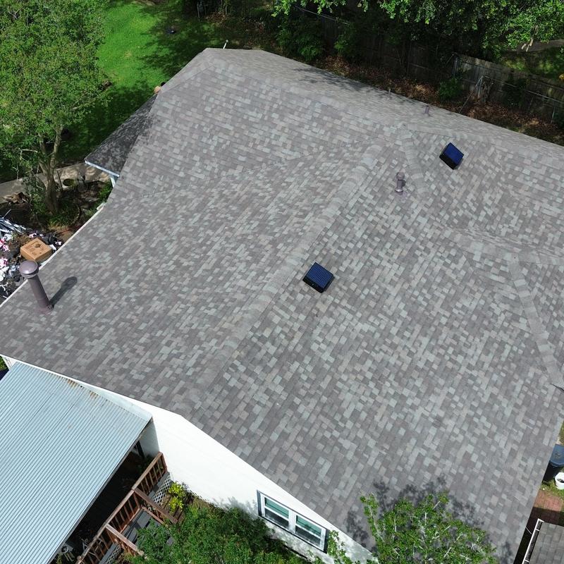 Owens Corning Driftwood shingles with solar vent fans