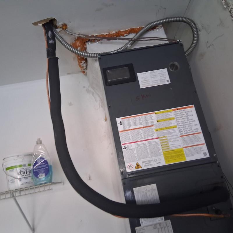 Air handler unit with insulated copper line and wiring