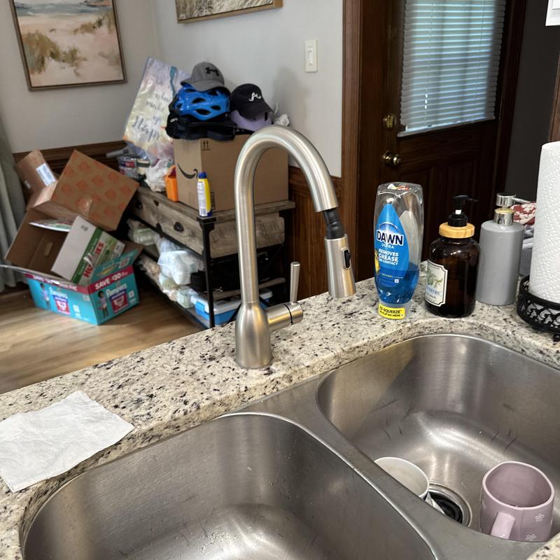 Kitchen sink faucet installation on granite countertop Kitchen sink faucet installation on granite countertop