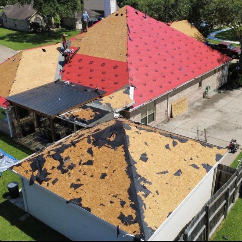 Residential roof decking replacement with underlayment installation
