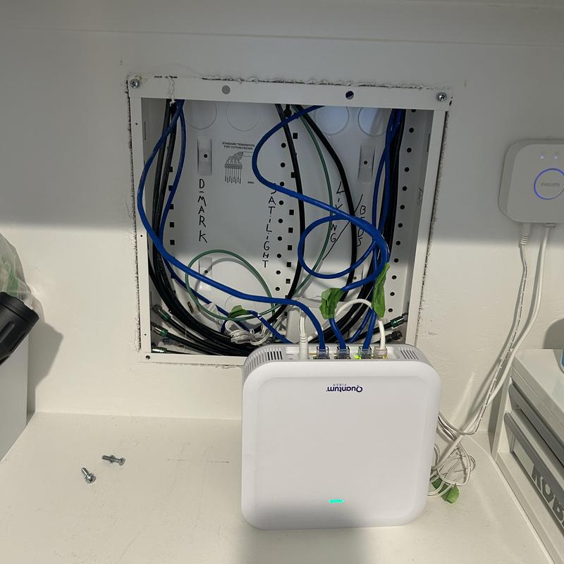 Ethernet wiring panel with network switch installation