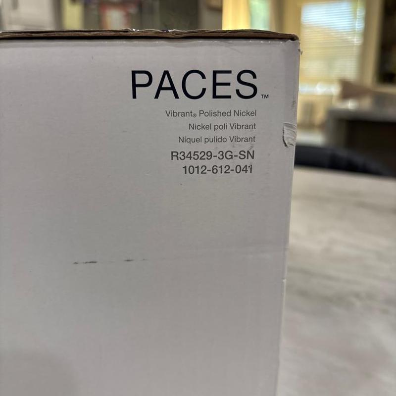 Kohler Paces polished nickel showerhead box label Kohler Paces polished nickel showerhead box label