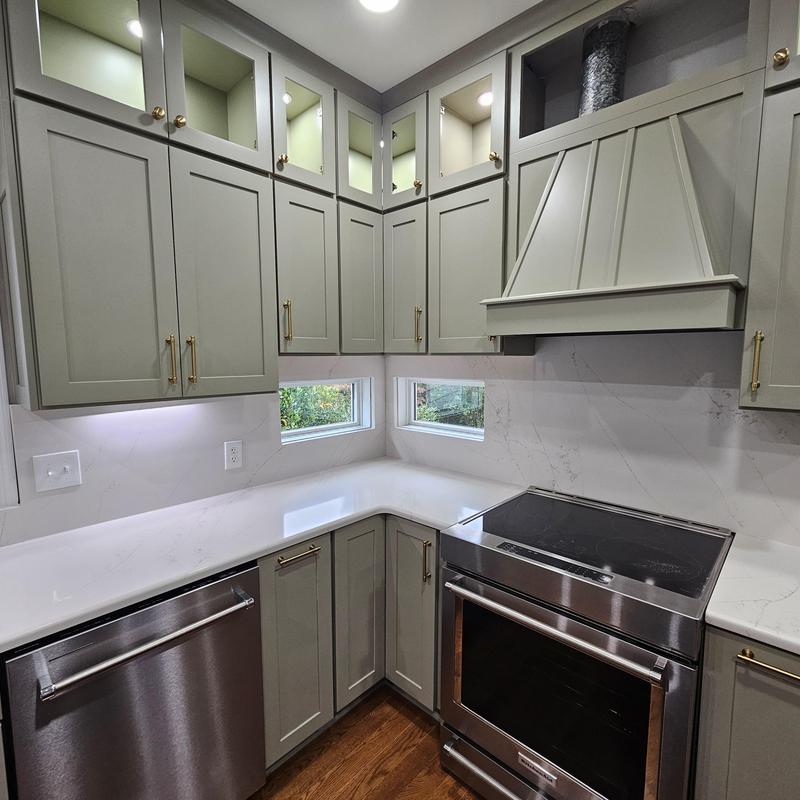 Kitchen cabinetry and range hood with countertop Kitchen cabinetry and range hood with countertop