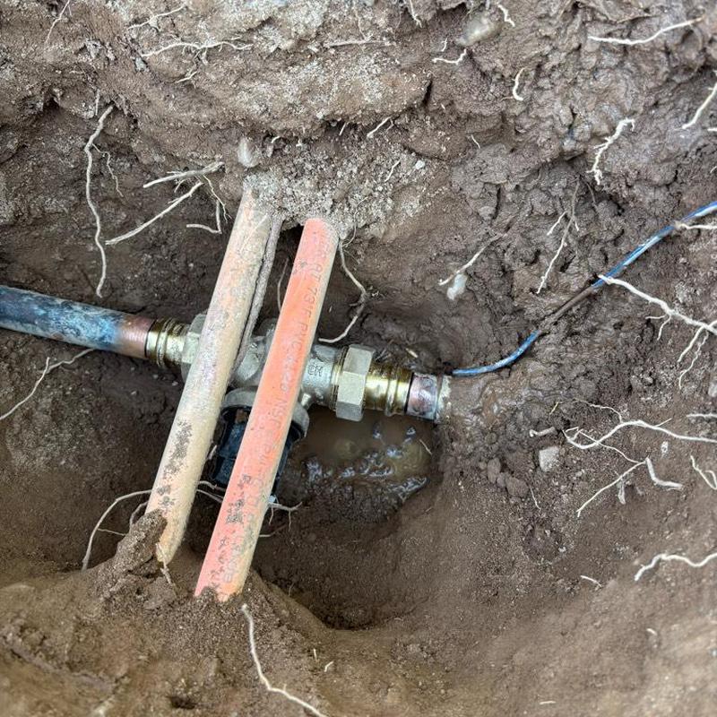 Zurn Wilkins 1-inch pressure reducing valve installation in dirt Zurn Wilkins 1-inch pressure reducing valve installation in dirt
